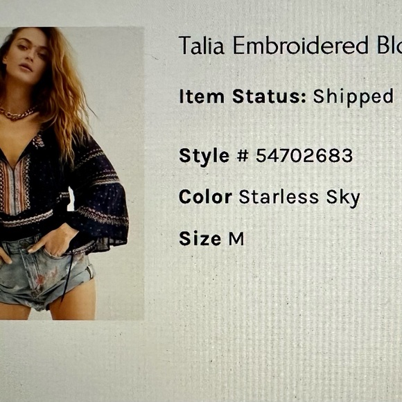 Free People Talia Embroidered Blouse - Picture 2 of 16